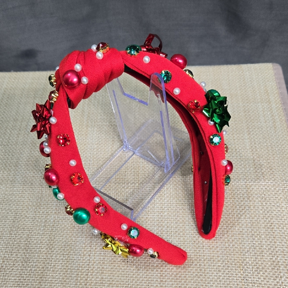 Holiday Headband with Pearls and Gems NWOT